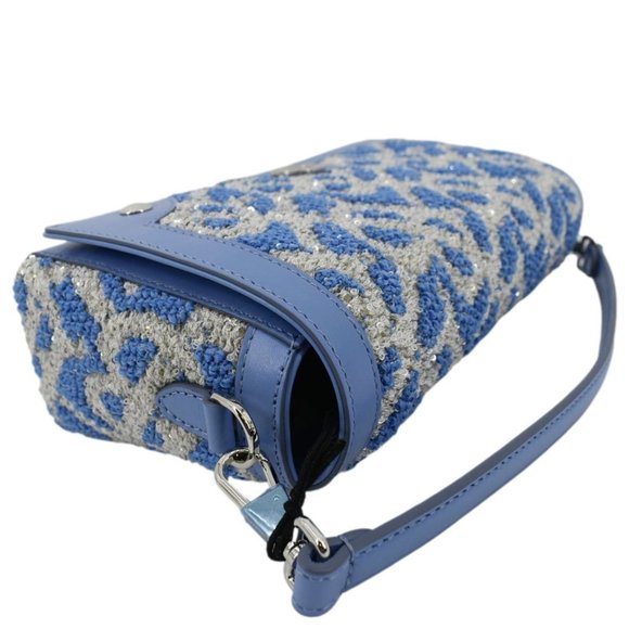 BURBERRY Note TB Small Sequins Yarn Shoulder Bag Blue - Picture 6 of 12